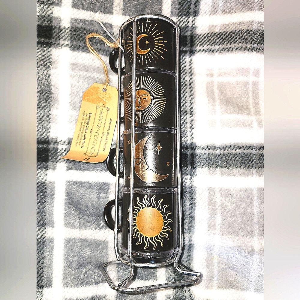 Espresso size mugs in a rack